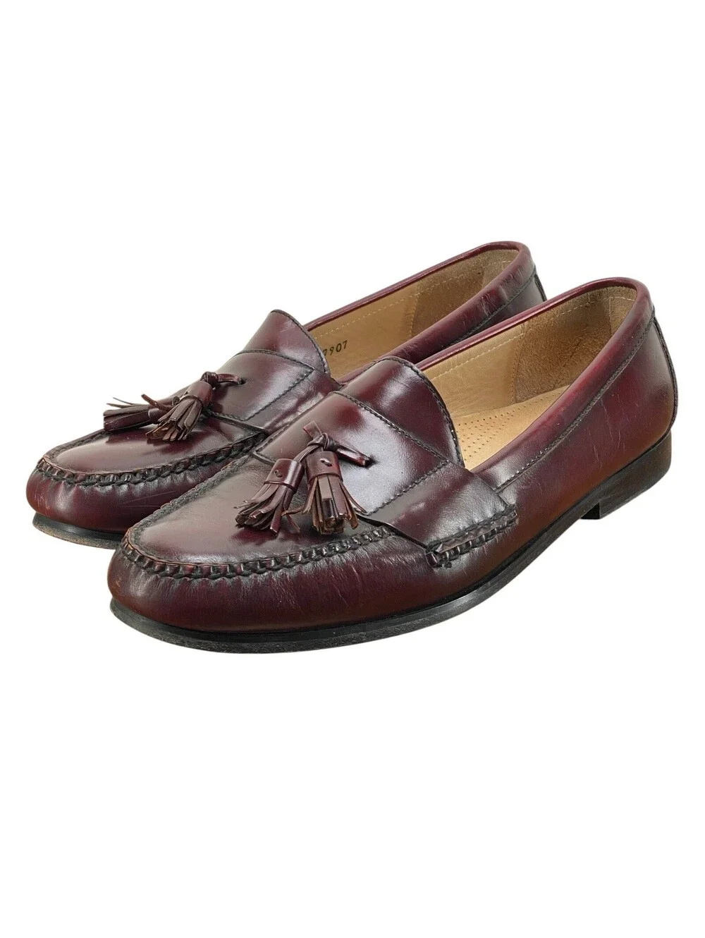 Cole Haan Pinch Tassel Loafers Men’s 12 D Burgundy Leather Slip On Shoes 3507